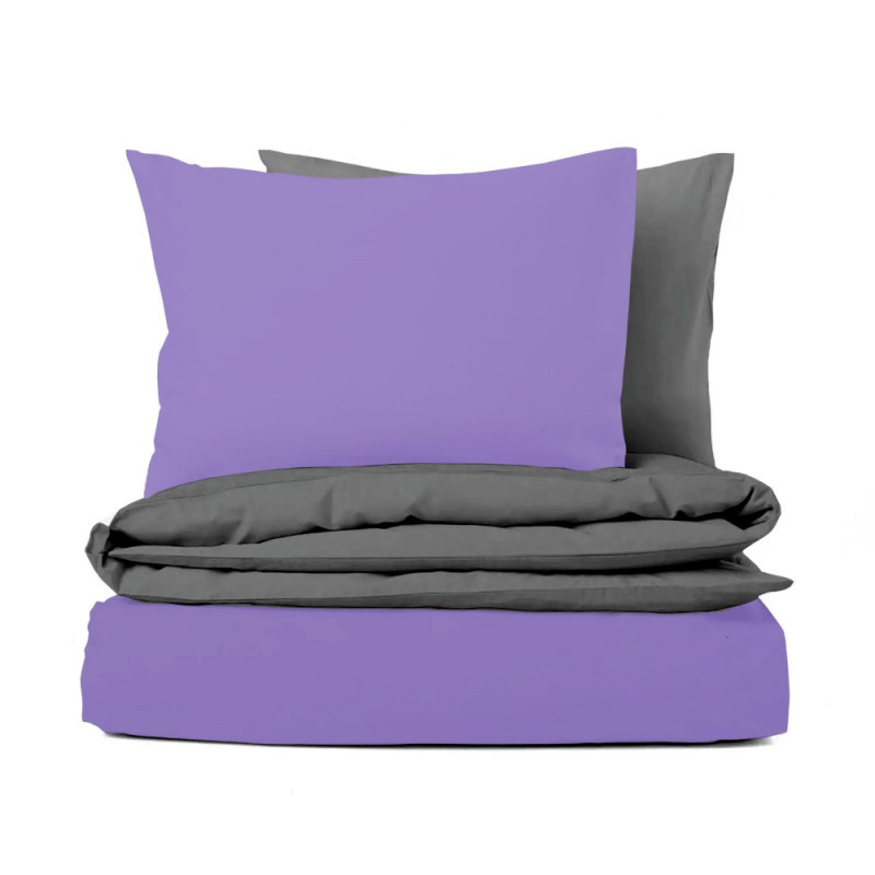 Ervi bavlněné povlečení oboustranné DUO -  fialové /šedé