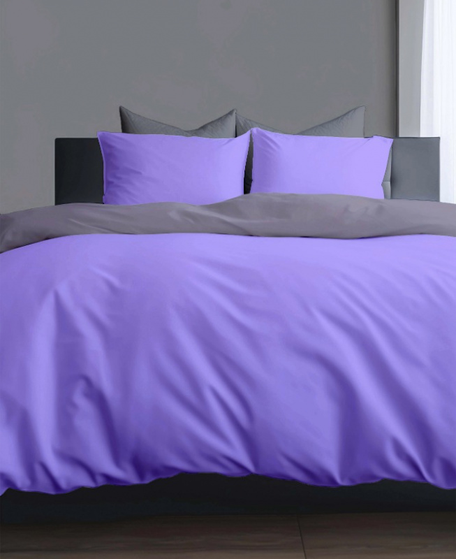 Ervi bavlněné povlečení oboustranné DUO -  fialové /šedé