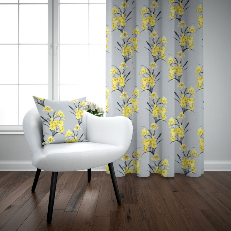 Ervi bavlněný závěs - žluté kosatce