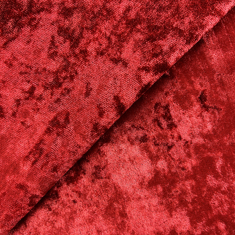 Dekorační látka mačkaný samet Červená - šířka 142 cm, metráž