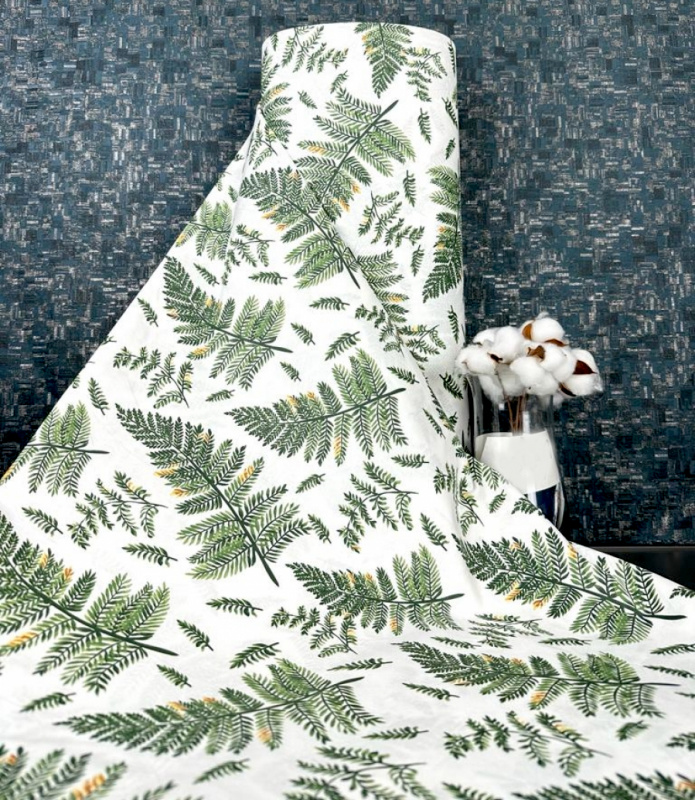 Ervi Bavlněná látka/plátno š.240cm - zelené kapradí-26720-1, metráž