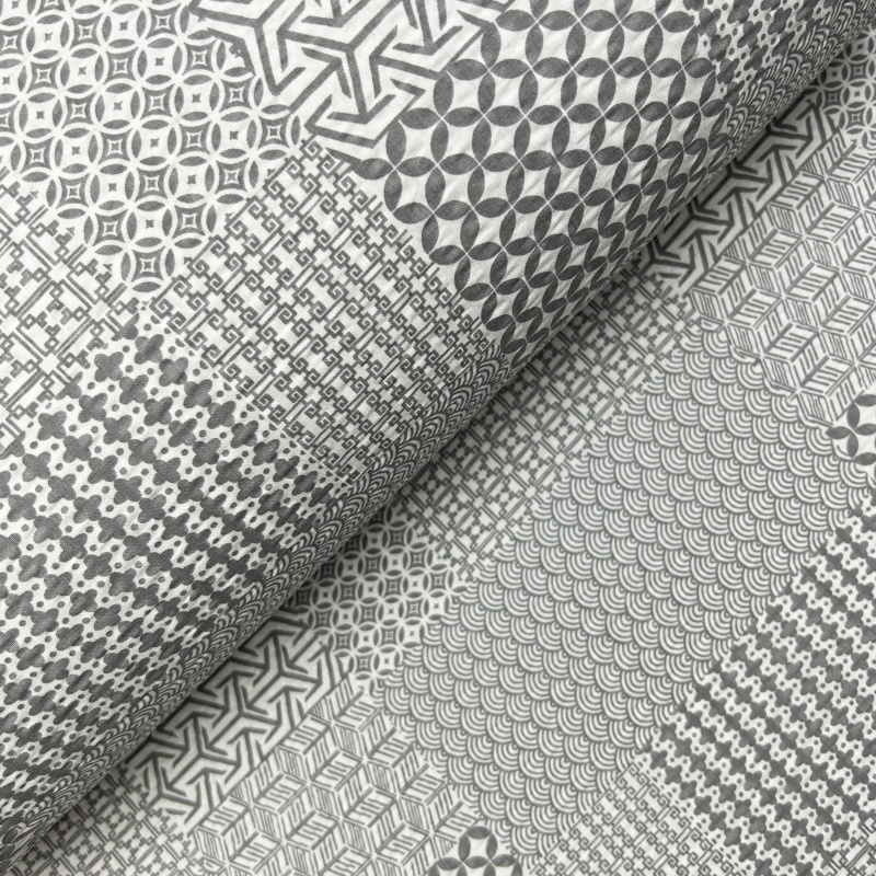 Ervi bavlna - Krep š.240 cm - Geometrický vzor č.226557-5, metráž