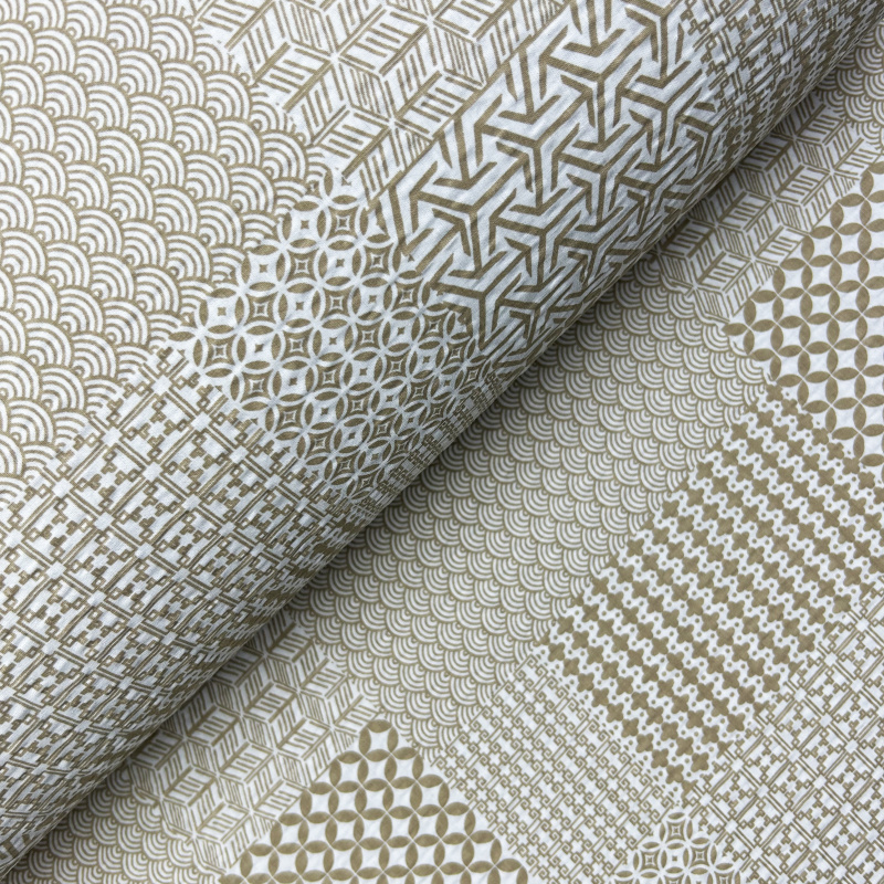 Ervi bavlna - Krep š.240 cm - Geometrický vzor č.226557-38, metráž