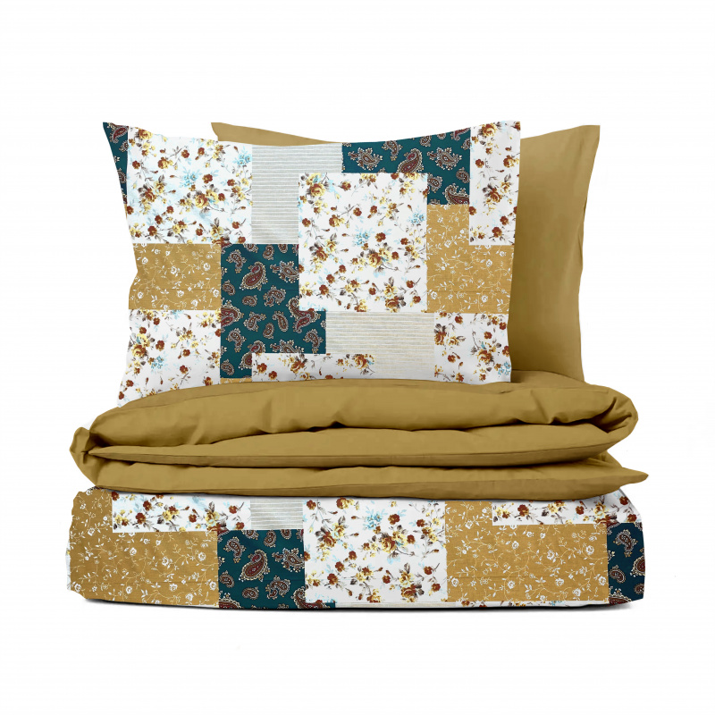 Ervi bavlněné povlečení oboustranné - pečvork oranžový/hořčice