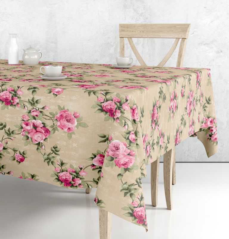 Mirella ubrus PVC M-167A - Růže, metráž šířka 140cm