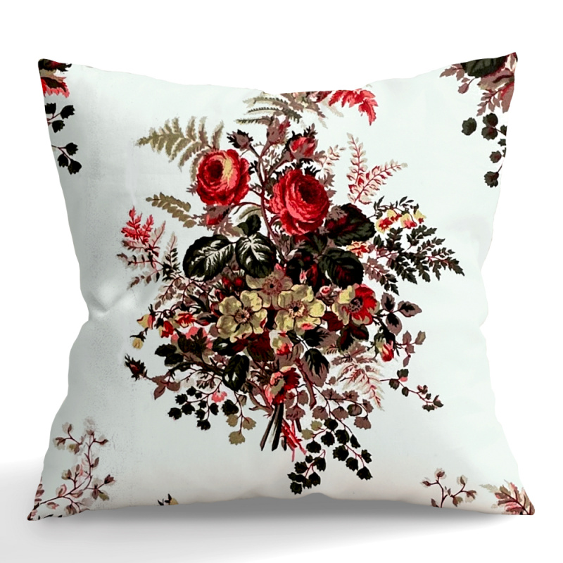 Ervi povlak na polštář bavlněný - Růže a kapradí