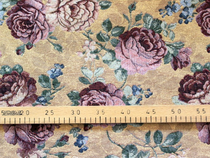 Dekorační/potahová gobelínová látka Gold hořčice