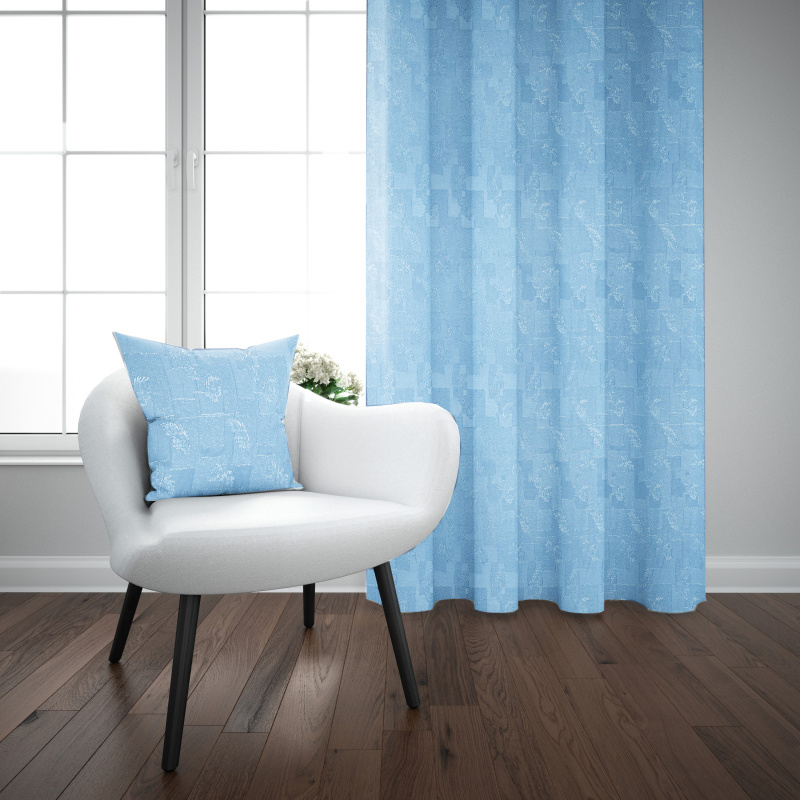 Ervi dekorační závěs - Estella listy modrá