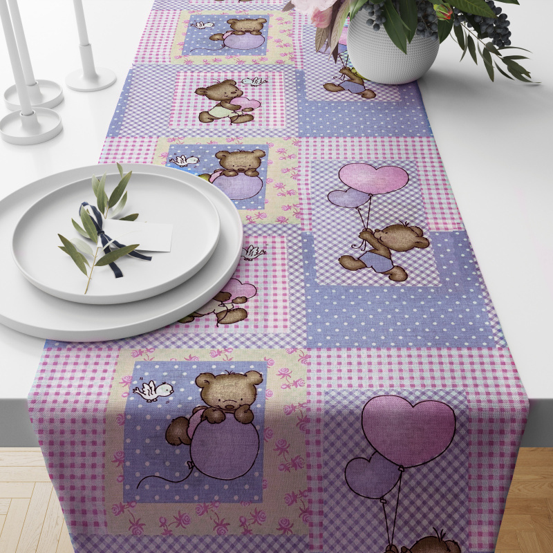 Ervi bavlněný běhoun na stůl - medvídci