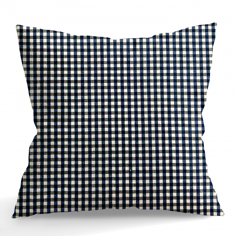 Ervi povlak na polštář bavlněný - Tradiční kostka - modrá