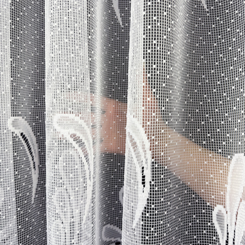 Ervi ﻿žakárová záclona bílá 4648, metráž