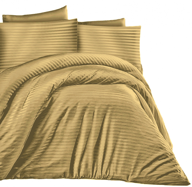 Ervi Luxsusní Damaškové Saténové bavlněné povlečení - Gold