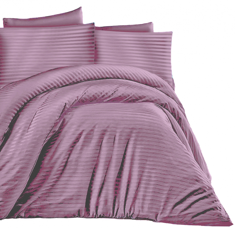 Ervi Luxsusní Damaškové Saténové bavlněné povlečení - Růžový safír
