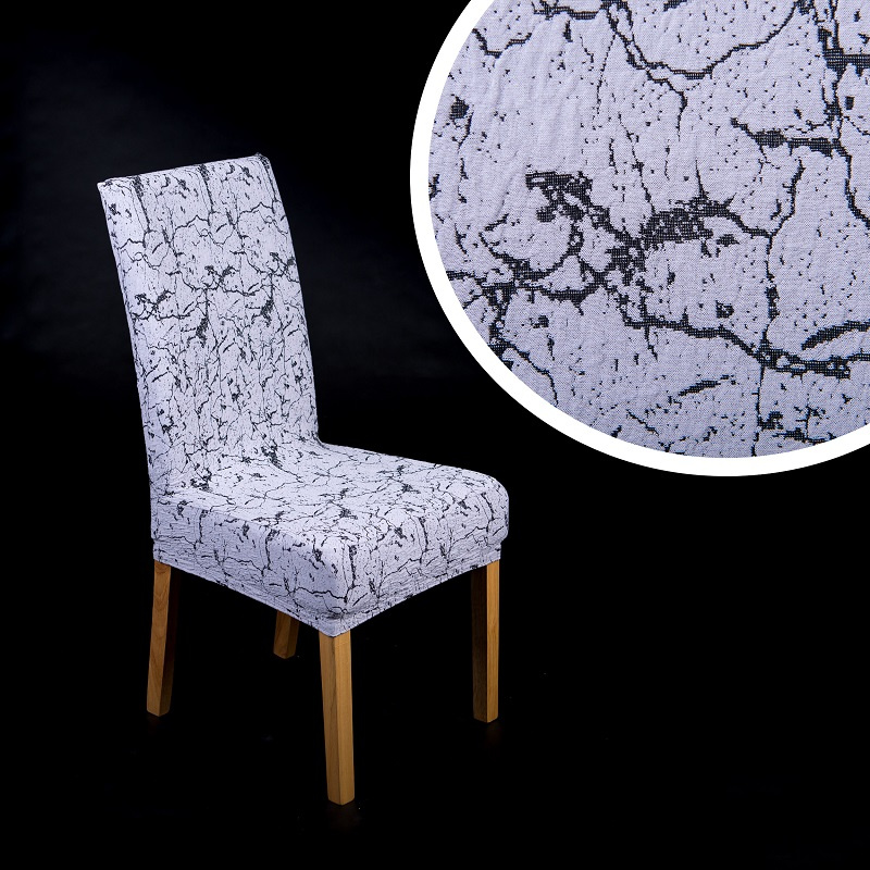 Napínací potah na židli s opěradlem Amsterdam - šedý