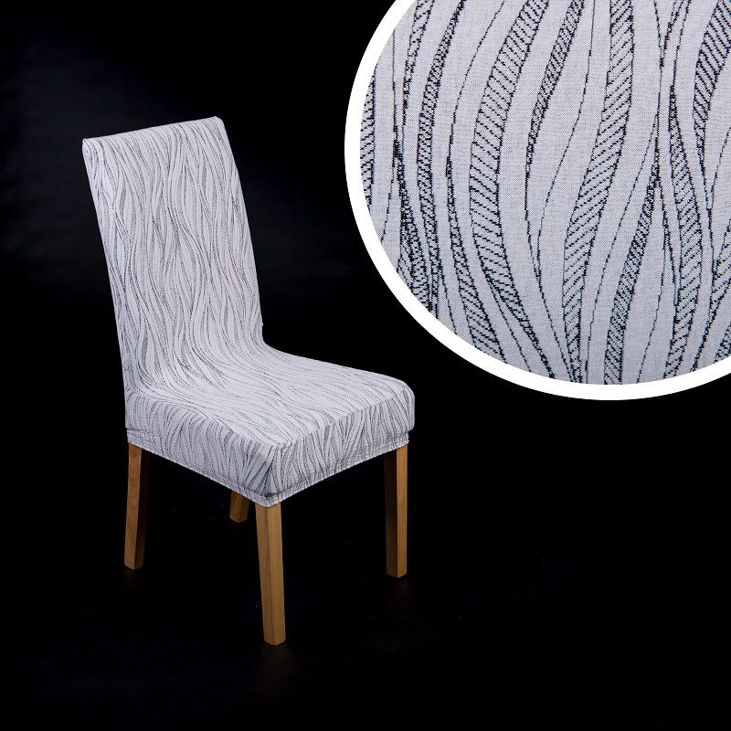 Napínací potah na židli s opěradlem Glamour - krémový