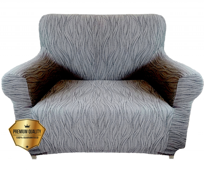 Napínací potah na křeslo Glamour - šedý