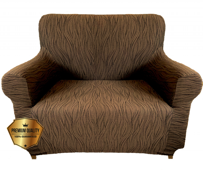 Napínací potah na křeslo Glamour - hnědý