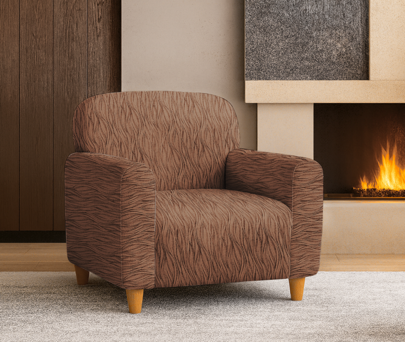 Napínací potah na křeslo Glamour - hnědý