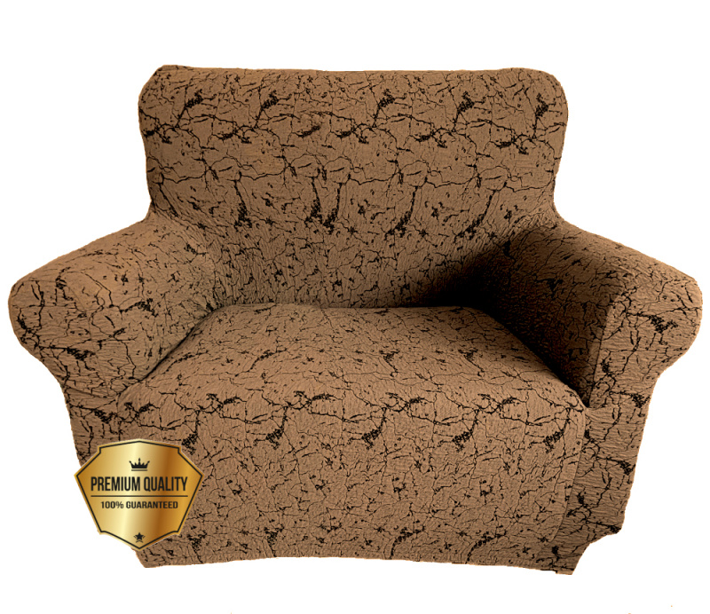 Napínací potah na křeslo Amsterdam - hnědý