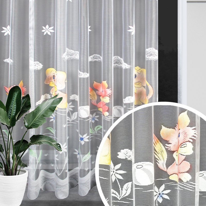 Ervi ﻿dětská žakárová záclona bílá 6047, metráž