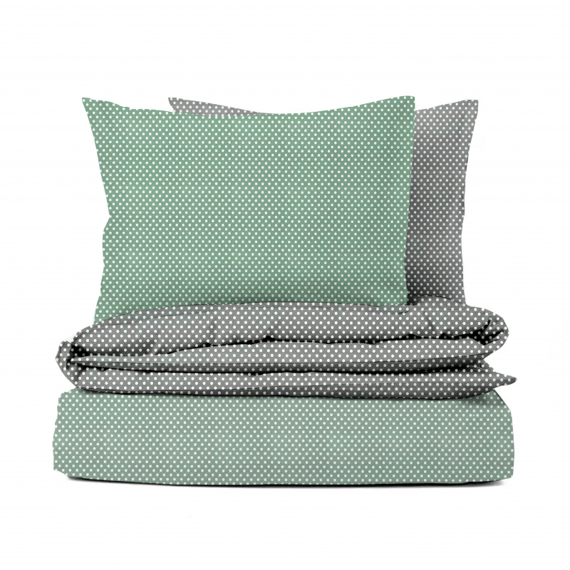 Ervi bavlněné povlečení oboustranné - puntíky na zeleném