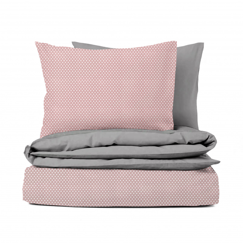 Ervi bavlněné povlečení oboustranné - sladký sen Barbie/šedé