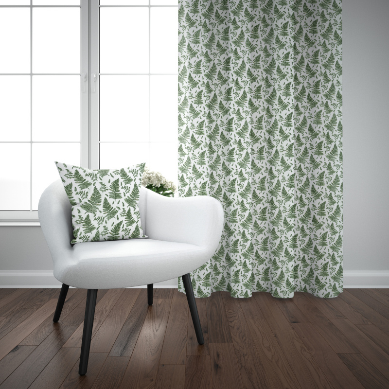 Ervi bavlněný závěs - zelené kapradí