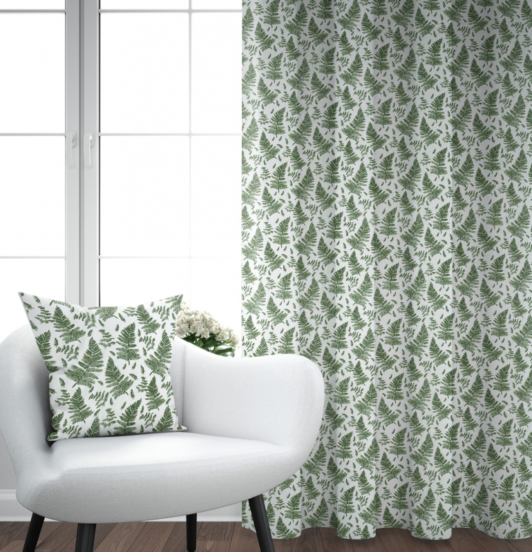 Ervi bavlněný závěs - zelené kapradí