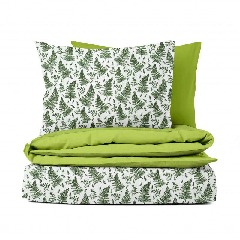 Ervi bavlněné povlečení oboustranné - zelené kapradí/světle zelený