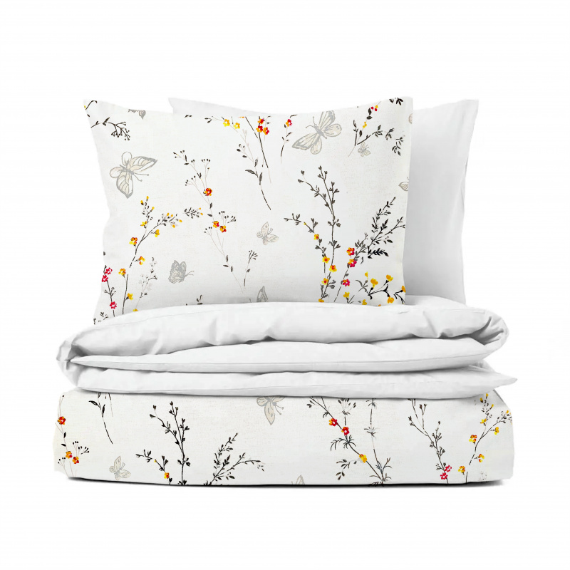 Ervi bavlněné povlečení - romantický vzor/bílá