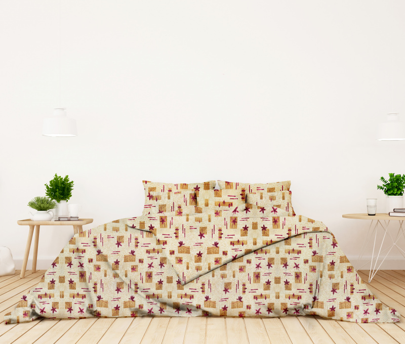 Ervi bavlněné povlečení - lístečky na béžovém