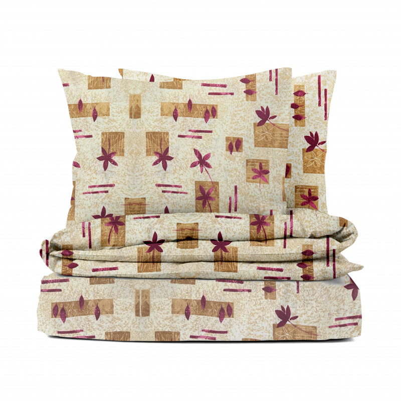 Ervi bavlněné povlečení - lístečky na béžovém