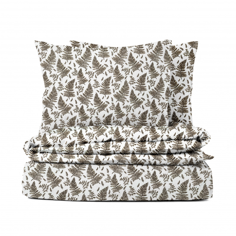 Ervi bavlněné povlečení - hnědé kapradí