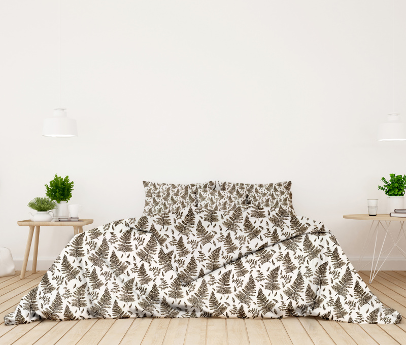 Ervi bavlněné povlečení - hnědé kapradí