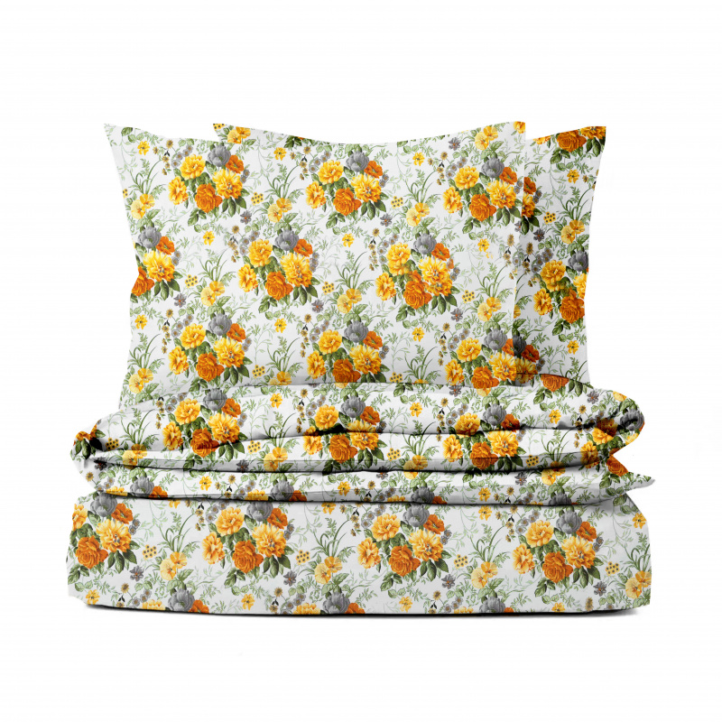 Ervi bavlněné povlečení - žluté a šedé květy