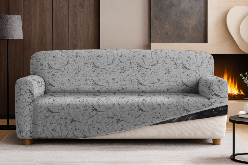 Napínací potah na třímístnou pohovku Amsterdam - šedý