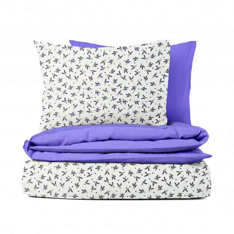 Ervi bavlněné povlečení oboustranné - Snítky levandulí/fialové