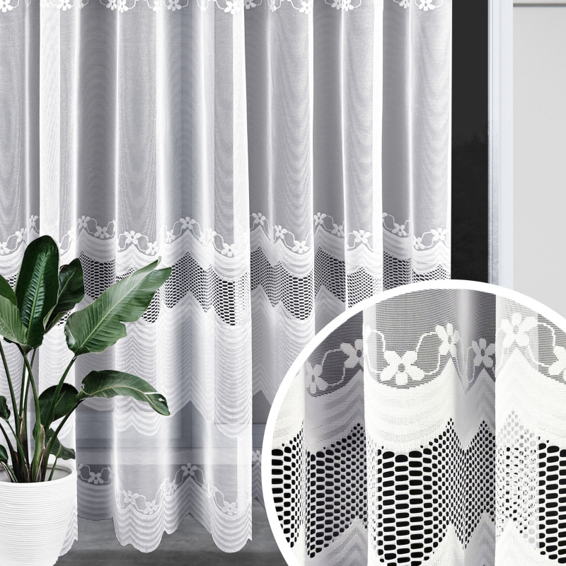 Ervi žakárová záclona bílá 54588, metráž