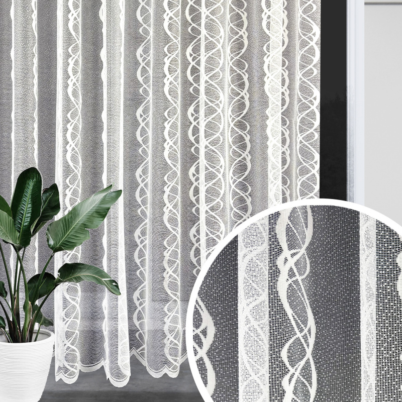 Ervi žakárová záclona bílá 7280, metráž