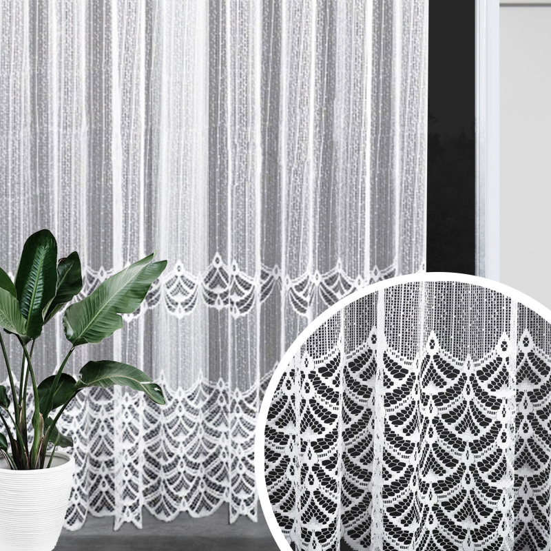 Ervi ﻿žakárová záclona bílá 313, metráž