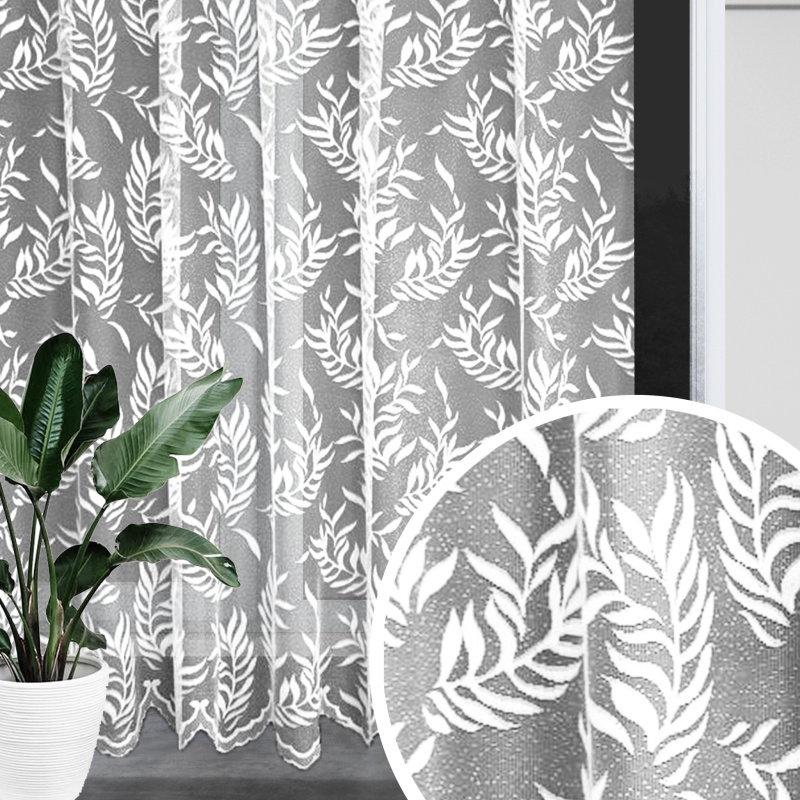 Ervi žakárová záclona bílá 7545, metráž