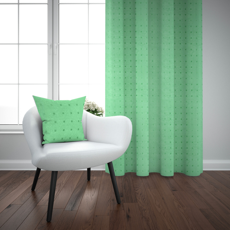 Ervi dekorační závěs - Čtverečky zelené