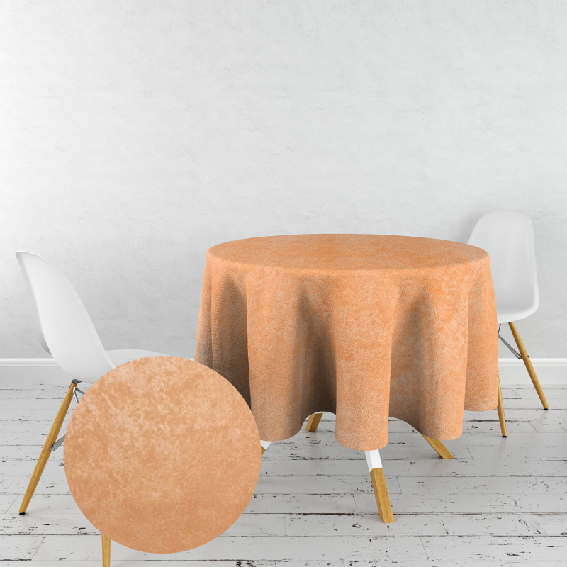 Ervi dekorační ubrus na stůl oválný - samet Světle oranžový