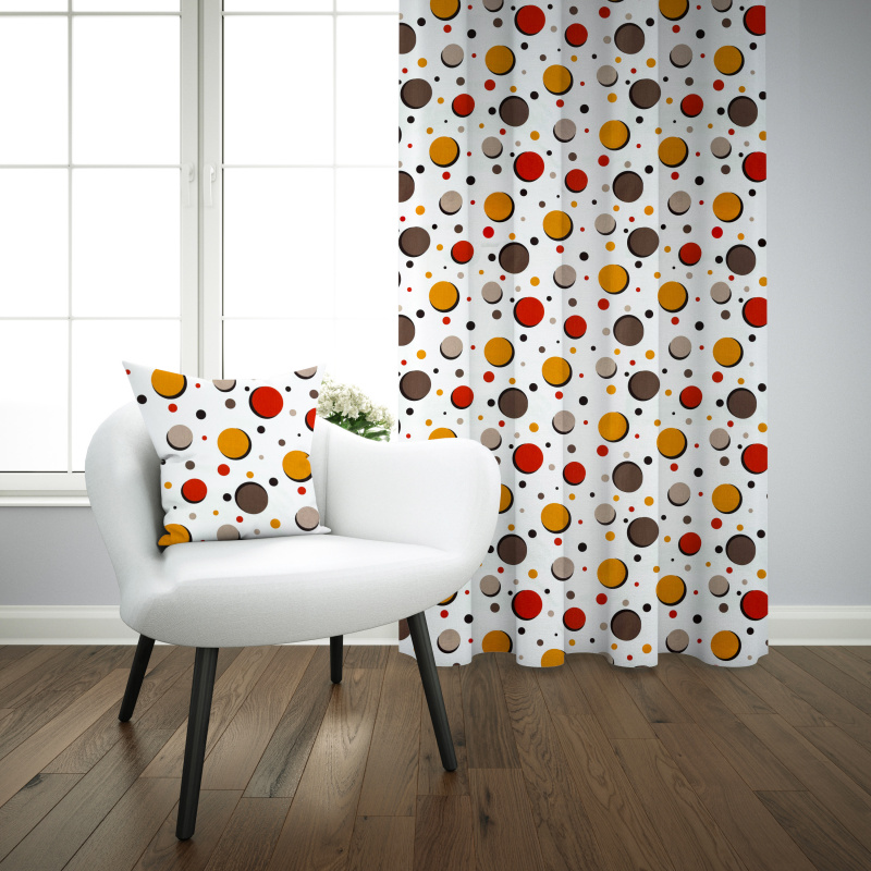 Ervi bavlněný závěs - barevné kruhy