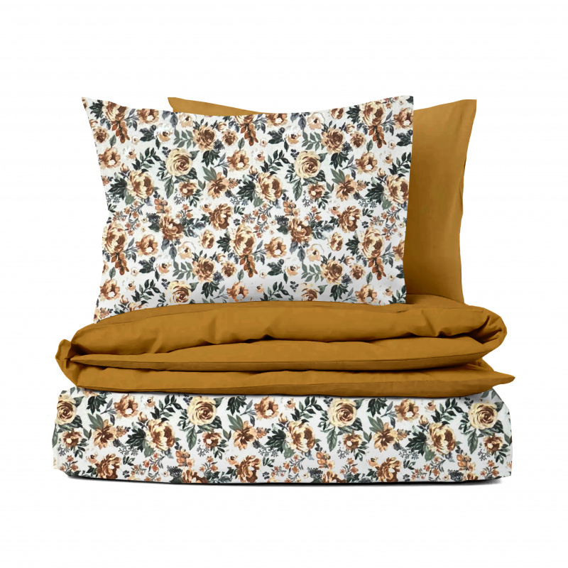 Ervi bavlněné povlečení oboustranné - Kvetoucí růže /cíhlové