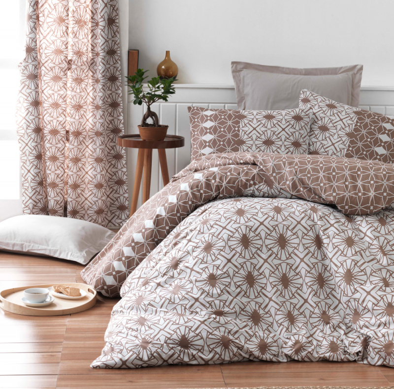 Bavlněné povlečení Renforcé Aliza - hnědé