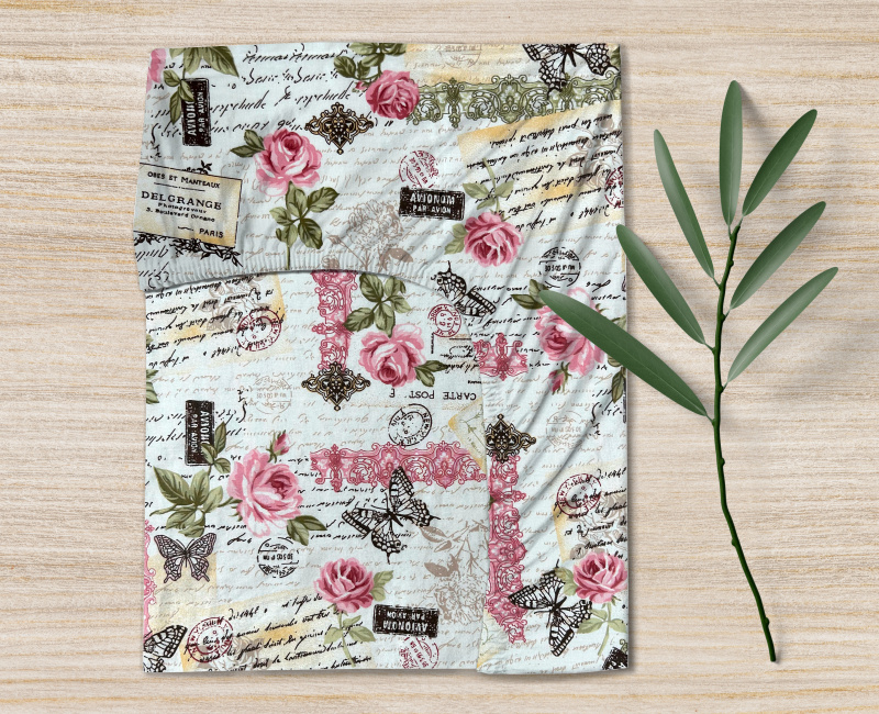 Ervi bavlněné napínací prostěradlo - Vintage vzor