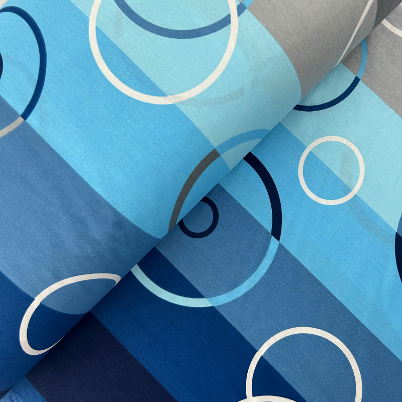 Ervi Bavlněná látka/plátno š.240cm - Kruhy na modrém - 7488-9, metráž