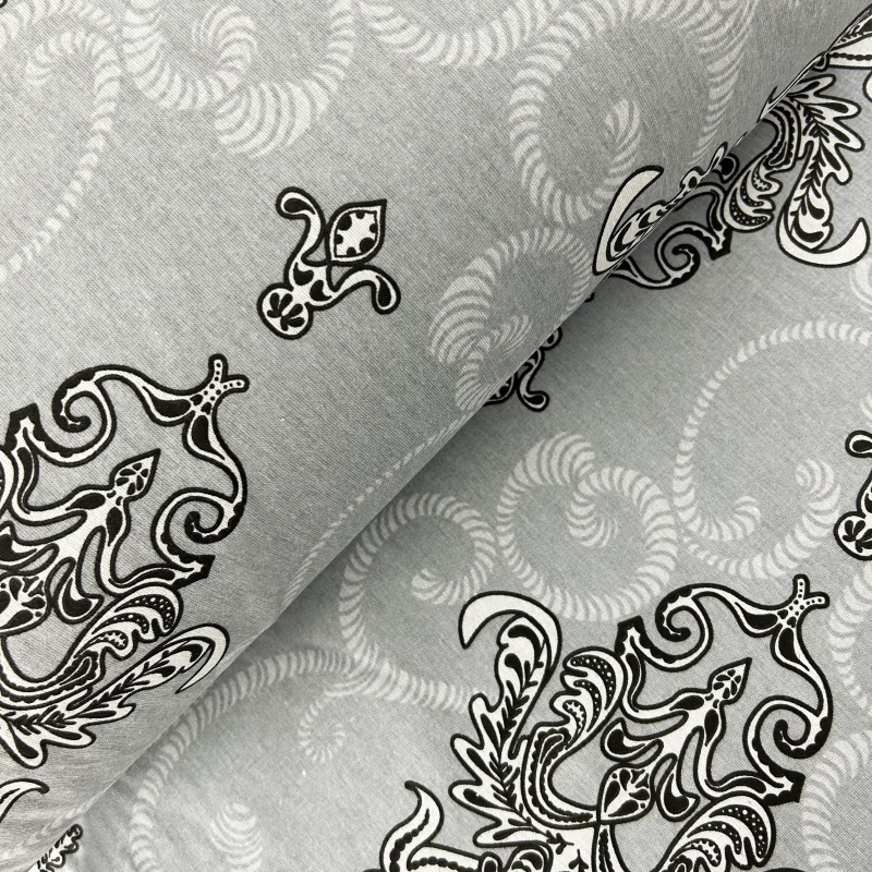 Ervi bavlna š.220 cm - ornament na šedém č.4631-5, metráž