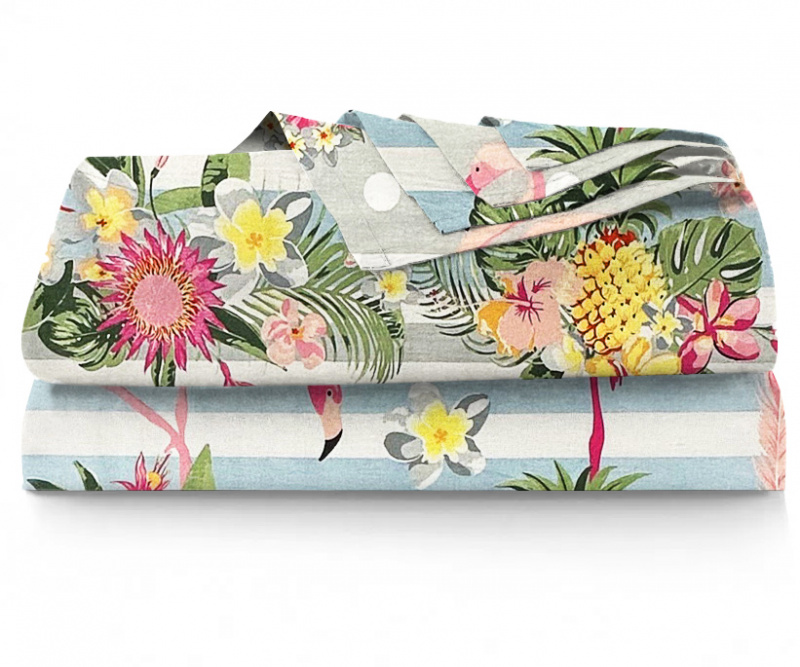 Ervi bavlněné prostěradlo - Plameňáci 2